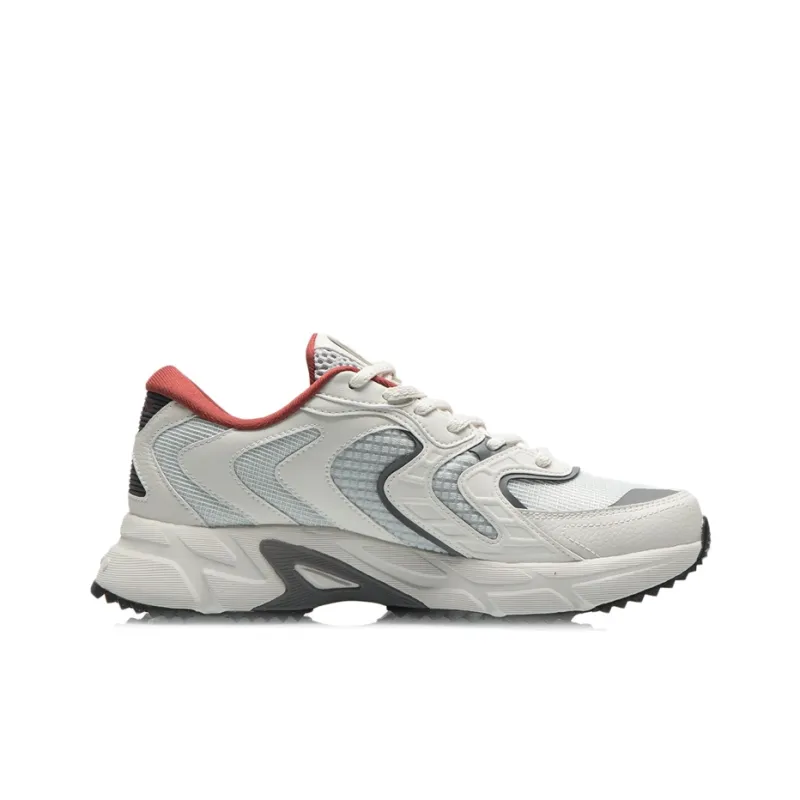 LiNing Shock Absorbing, Non Slip, Wear Resistant, Breathable And Lightweight Low Top Running Shoes Men's Gray White-1