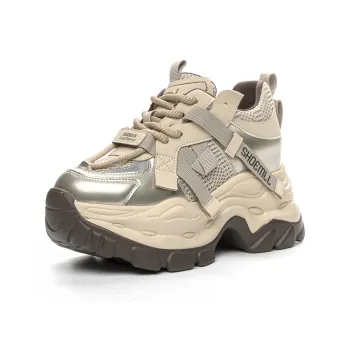 Shoe Cabinet Floral Language Breathable Lightweight Height Increasing Low-Top Chunky Sneakers Women's
