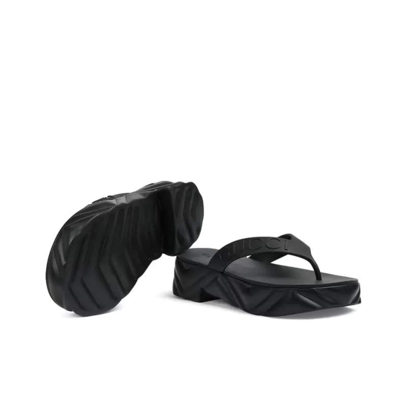 GUCCI Women's Thong Platform Sandal 'Black' Women's-4
