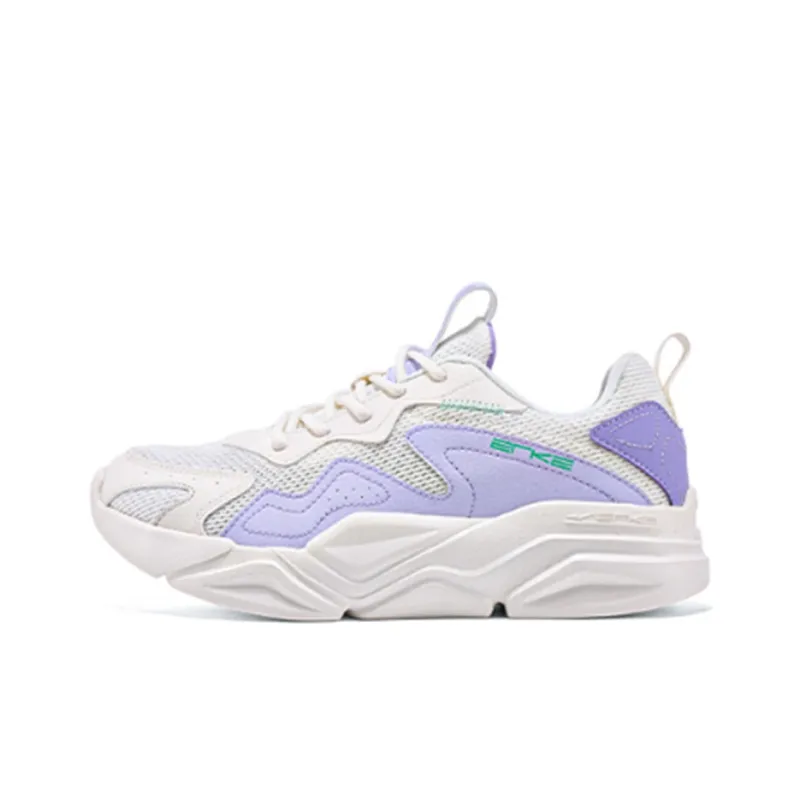 Erke Casual Shoes Women's Low Top Ivory White/Mother of Pearl Color-0