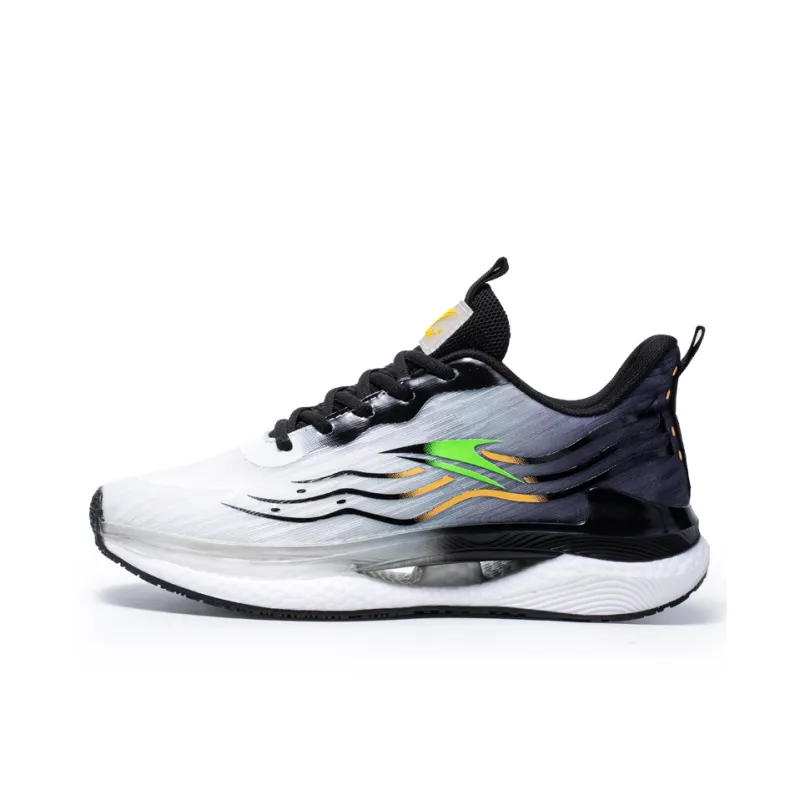 Kinglake Slip Resistant Low Top Running Shoes Unisex White Gray Green-0