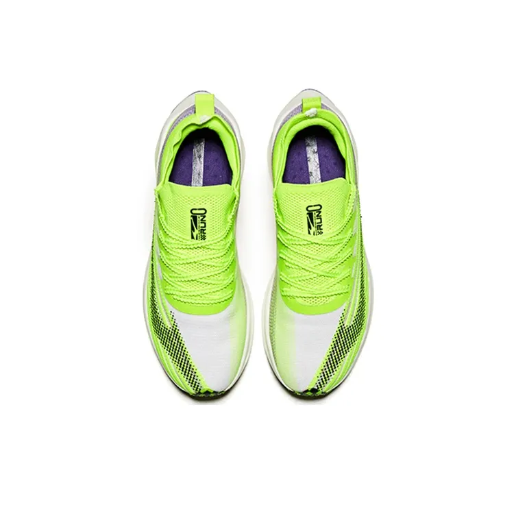 Erke Anti Slip And Wear Resistant Rebound Low Top Running Shoes Women's Green Purple-1