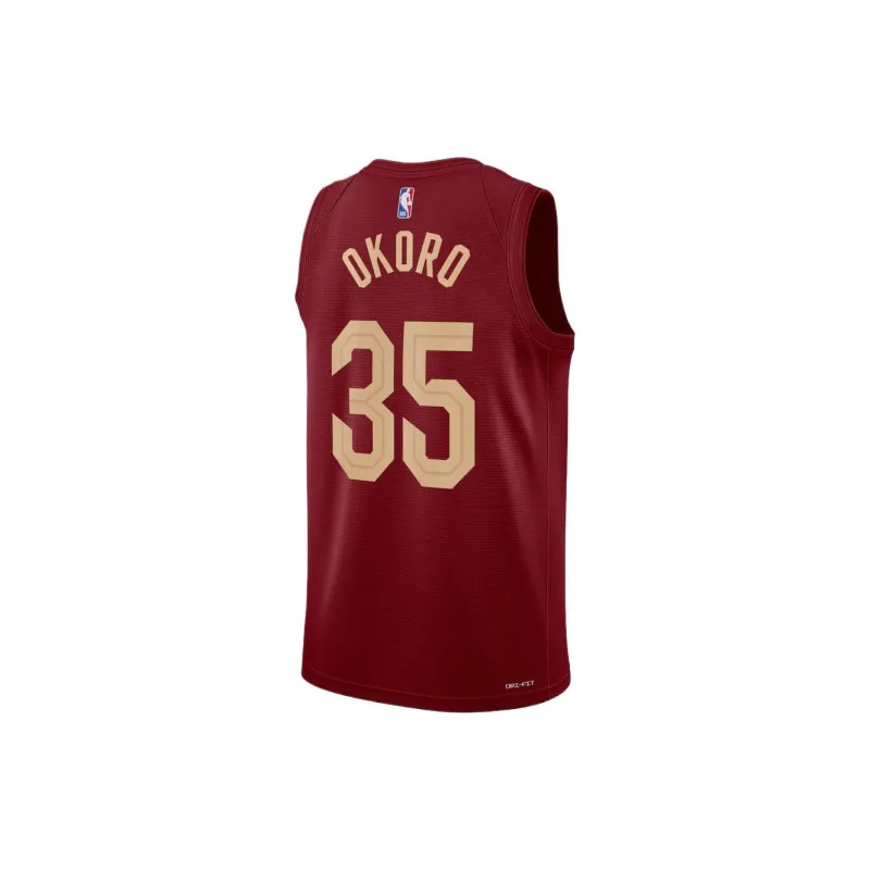 NBA Cleveland Cavaliers Nike Icon Swingman Isaac Okoro Basketball Jerseys Unisex Chestnut-1