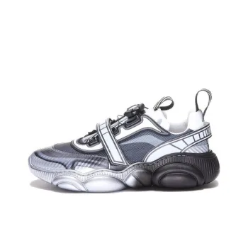 MOSCHINO Shock Absorbers Low Top Sports Casual Shoes Women's Gray White