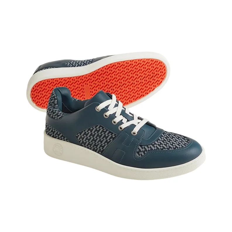 HERMES Low Top Stylish Skateboarding Shoes Men's Blue-4