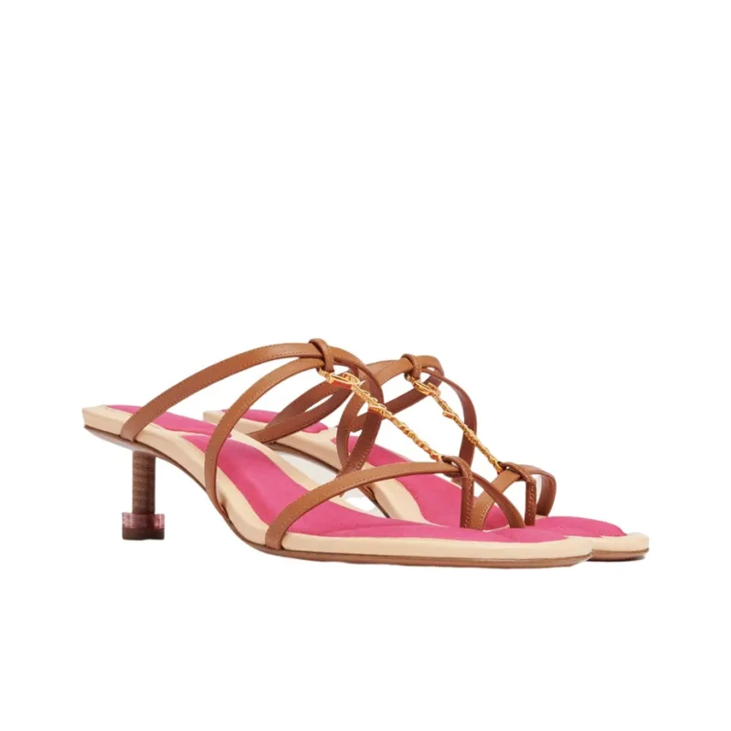 Jacquemus Pralu 45mm Leather Sandals-2