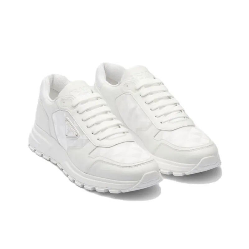 PRADA Leather And Re-Nylon 'White'-2