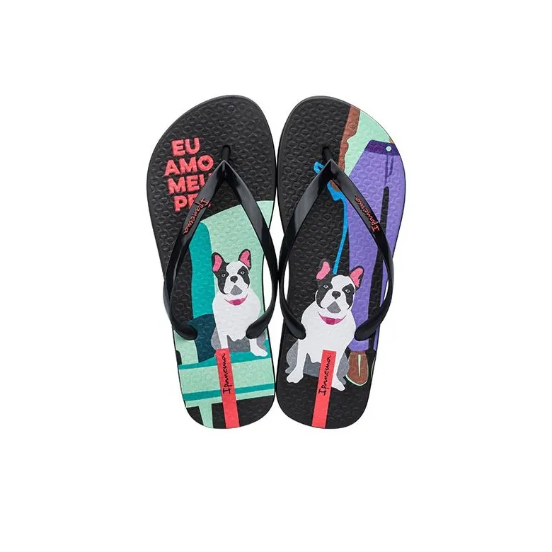 Ipanema Flip Flops Women's Black Green-3