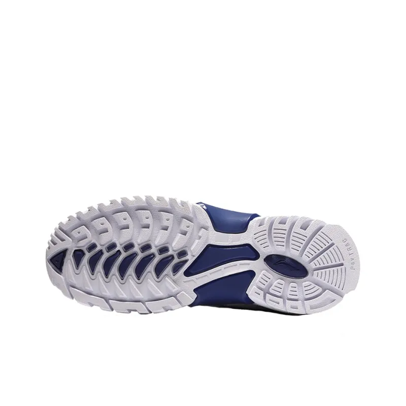 LiNing Aurora Skywalk Cushioned Slip Resistant Mid Top Chunky Sneakers Men's White Blue Red-4