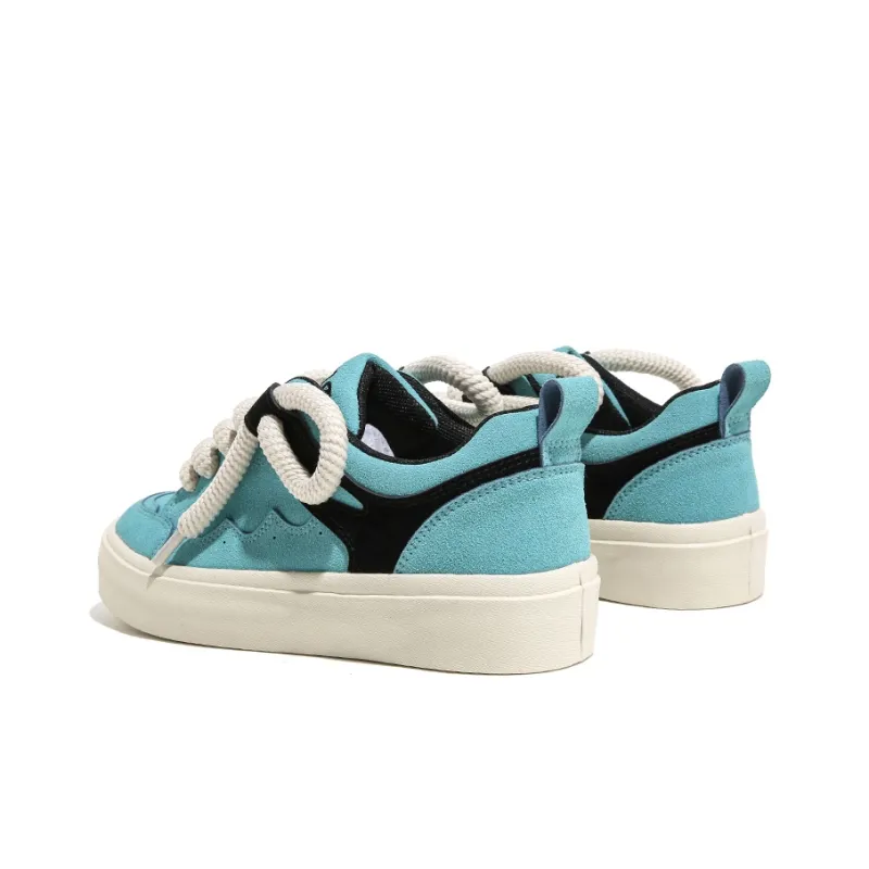 HUANQIU Low Top Skateboard Shoes Women's Lake Blue-4