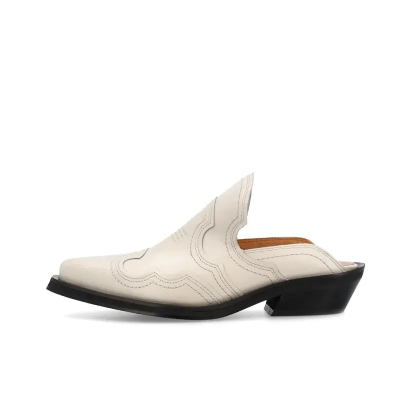 GANNI Slip Resistant Closed Toe Slippers Women's White-0