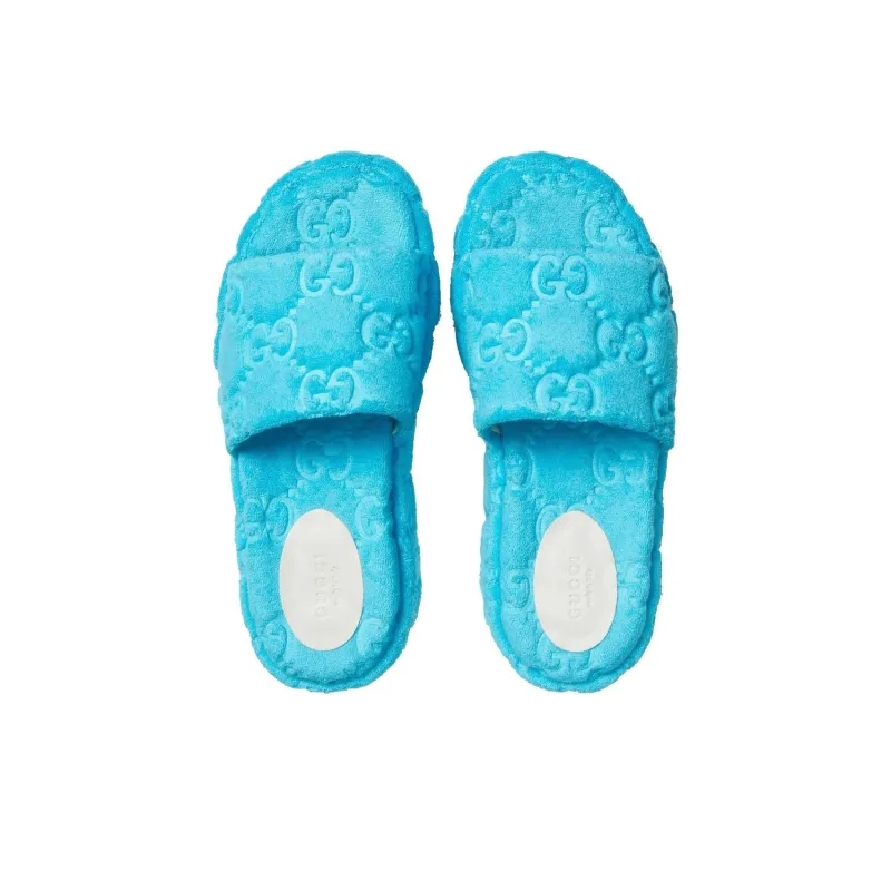GUCCI Women's Gg Platform Sandal 'Blue' Women's-3