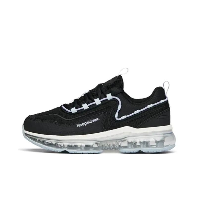 Anta Cushioning Anti Slip And Wear Resistant Breathable Rebound Low Top Running Shoes Women's Black Blue Purple-0