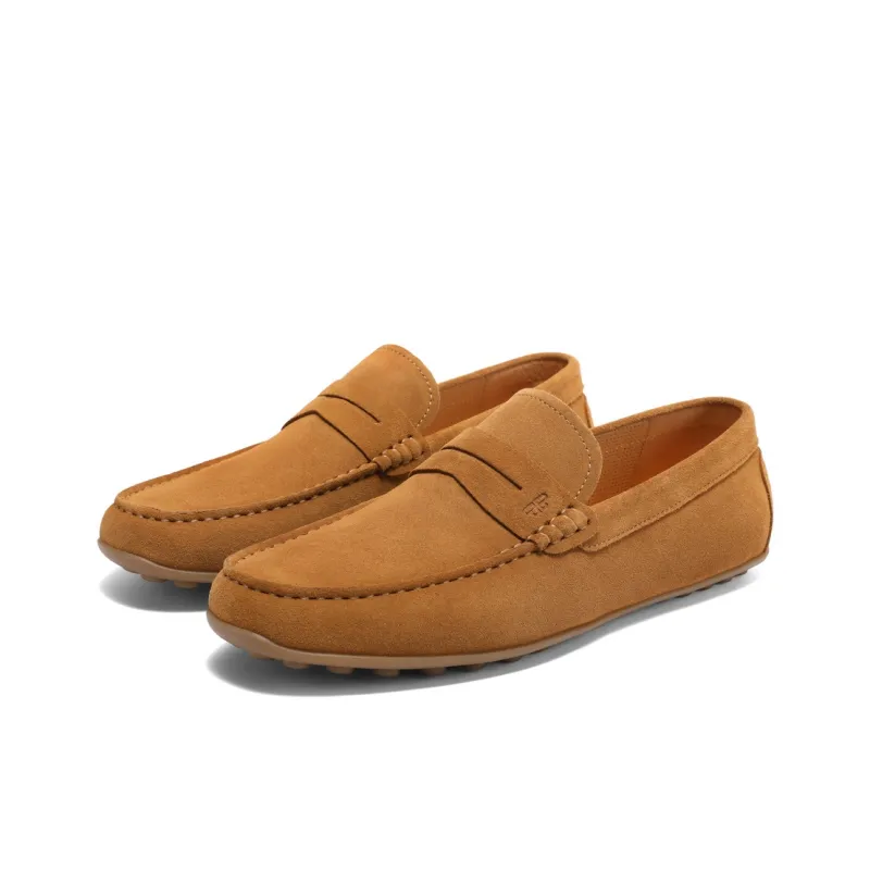 BELLE Gommino Loafers Men's Yellow, Gray-4