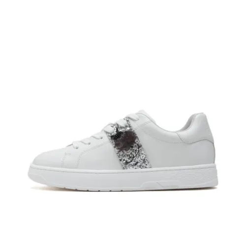 Staccato Skateboard Shoes Women's Low-Top White Silver Gray