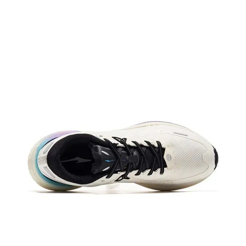 Erke Cushioning Anti Slip And Wear Resistant Low Top Running Shoes Men's Ivory Smart Blue-3