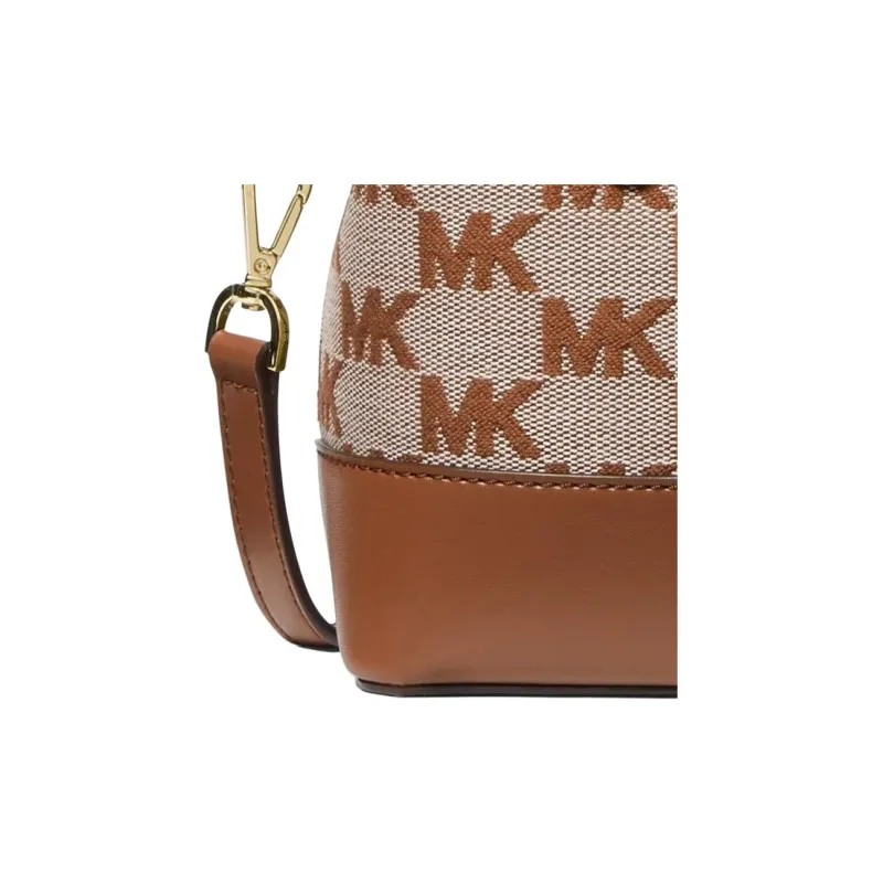 MICHAEL KORS Fabric One Shoulder Handbags Small Size Women's Leather Brown/White-4