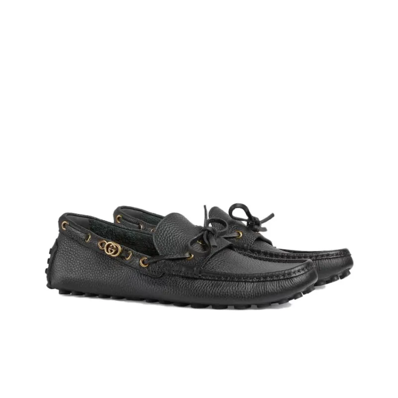 GUCCI Interlocking Beanie Shoes Men's Black-2