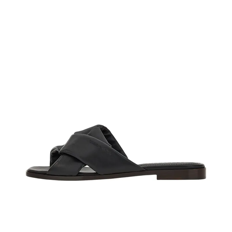 FERRAGAMO Knot-detail Leather Slides-0