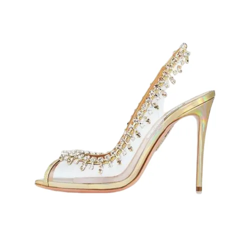 AQUAZZURA Temptation Crystal 75mm Slingback Pumps