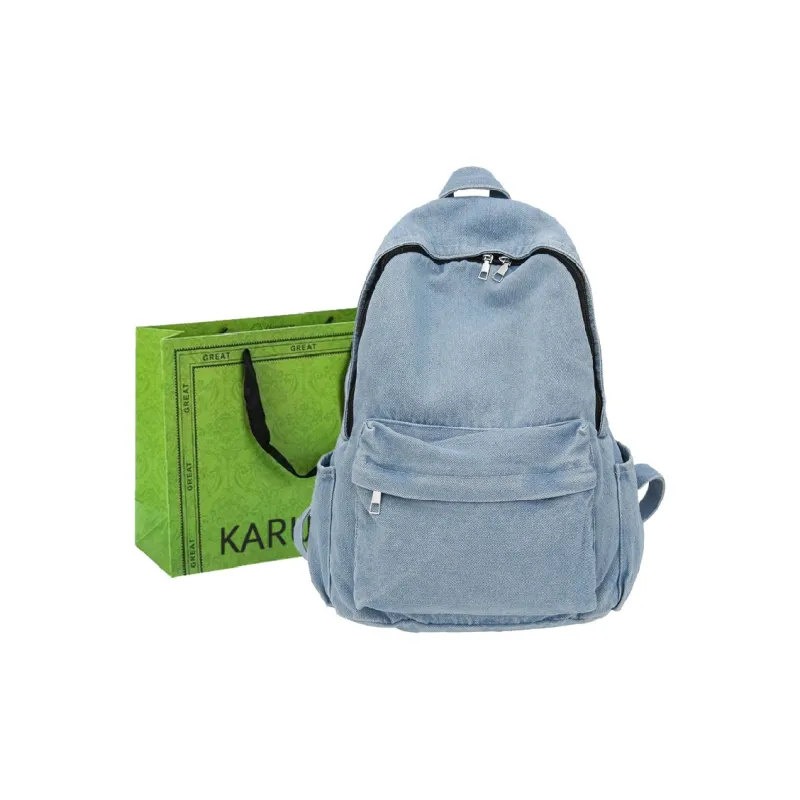 KARUISHA Denim Backpack Unisex Multicolor-4