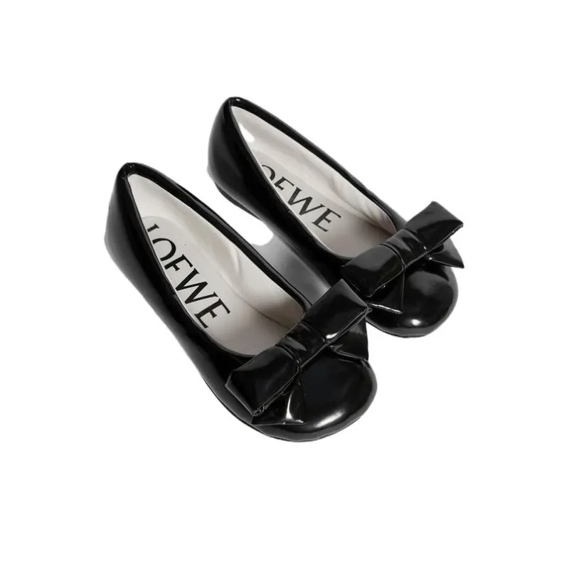 LOEWE Puffy Ballerinas Flats Black Lambskin-3