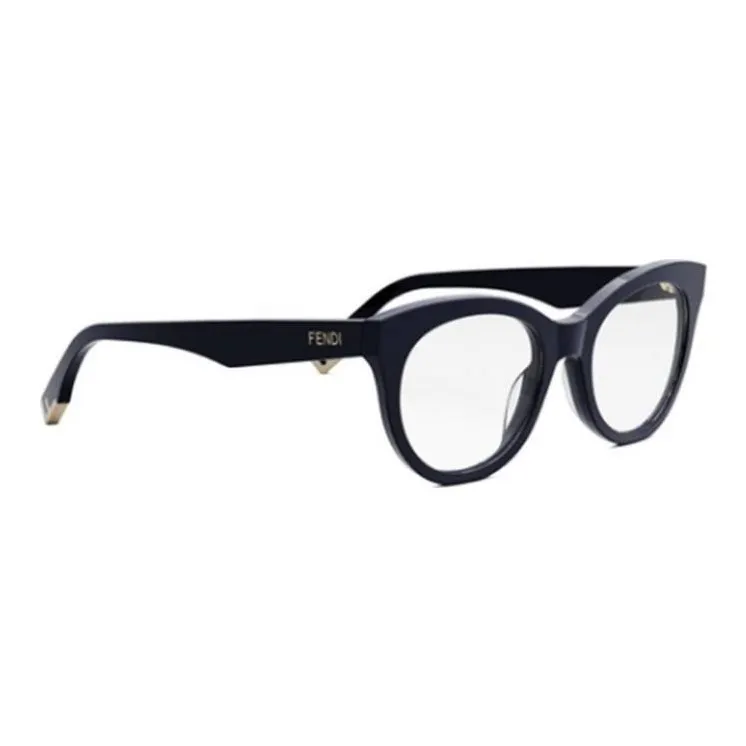FENDI Acetate Round Eyeglass Frames Women's Black-2