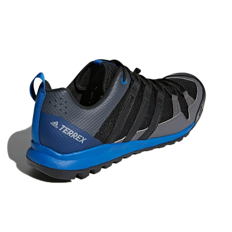 Adidas Terrex Solo Cushioned Wear-Resistant Breathable Low-Top Trekking Shoes Men's Black Blue-3