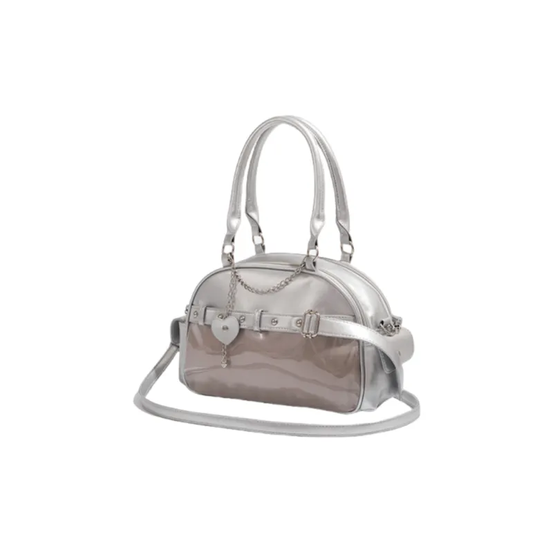 HACIN PU Handbag Regular Women's Silver-1