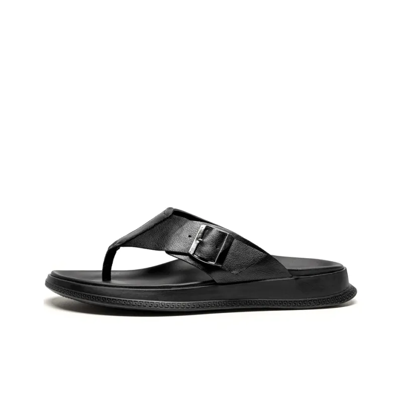 LEAVELAND Stylish Sandals Men's Black-0