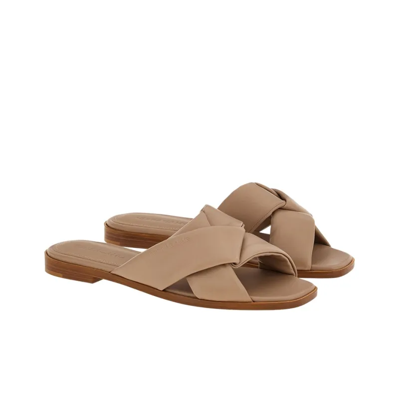 FERRAGAMO Knot-detail Leather Slides-2