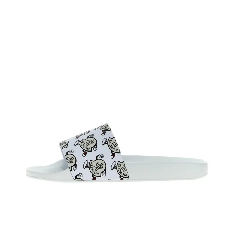 Moncler Basile Slide Logo Print White-0