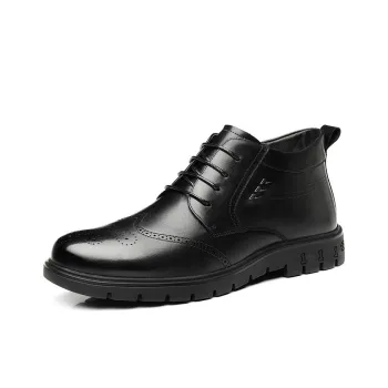 QIAONAI Dress Shoes Men High Top Black