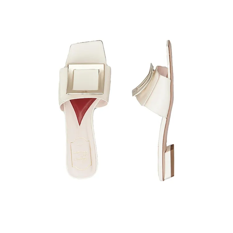 Roger Vivier Odor Resistant Slide Slippers Women's Beige-2