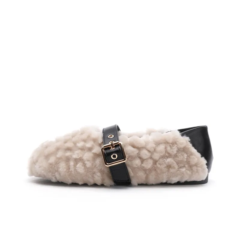 AITA Eta Low Top Flat Faux Fur Shoes Women's-14