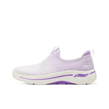 Skechers GO WALK Arch Fit Anti Slip Wear Resistant Breathable Support Low Top Casual Shoes Women's White Purple