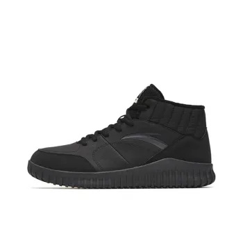Anta Car Platform Cushioning Warm Mid Top Sports Casual Shoes Black
