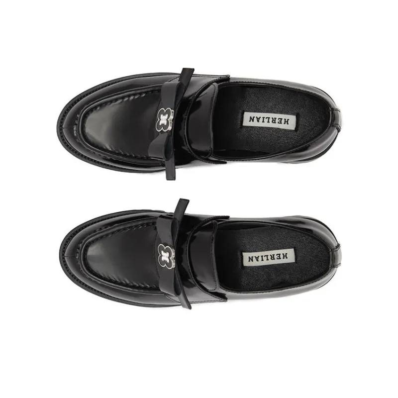 HERLIAN Loafers Low Heel Women's Black-4