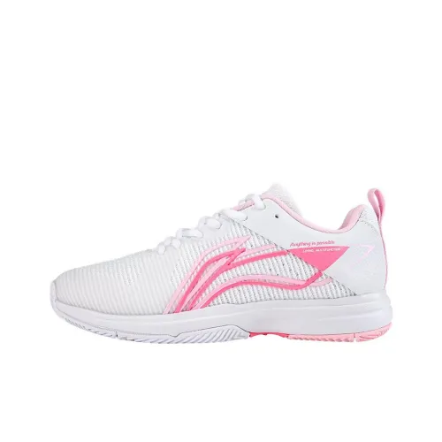 LiNing Anti-Slip Wear-Resistant Low-Top Casual Shoes Women's Pink White