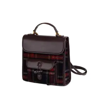 Carksky PU Backpack Women's Houndstooth Red
