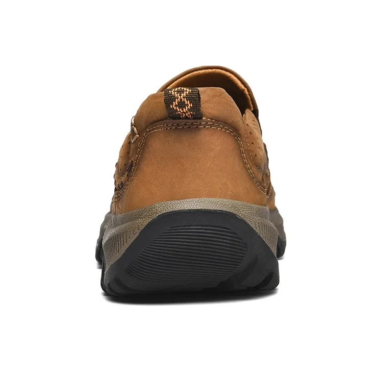 Laoks Men's Casual Shoes Men Low Top Dark Brown/Light Brown-3
