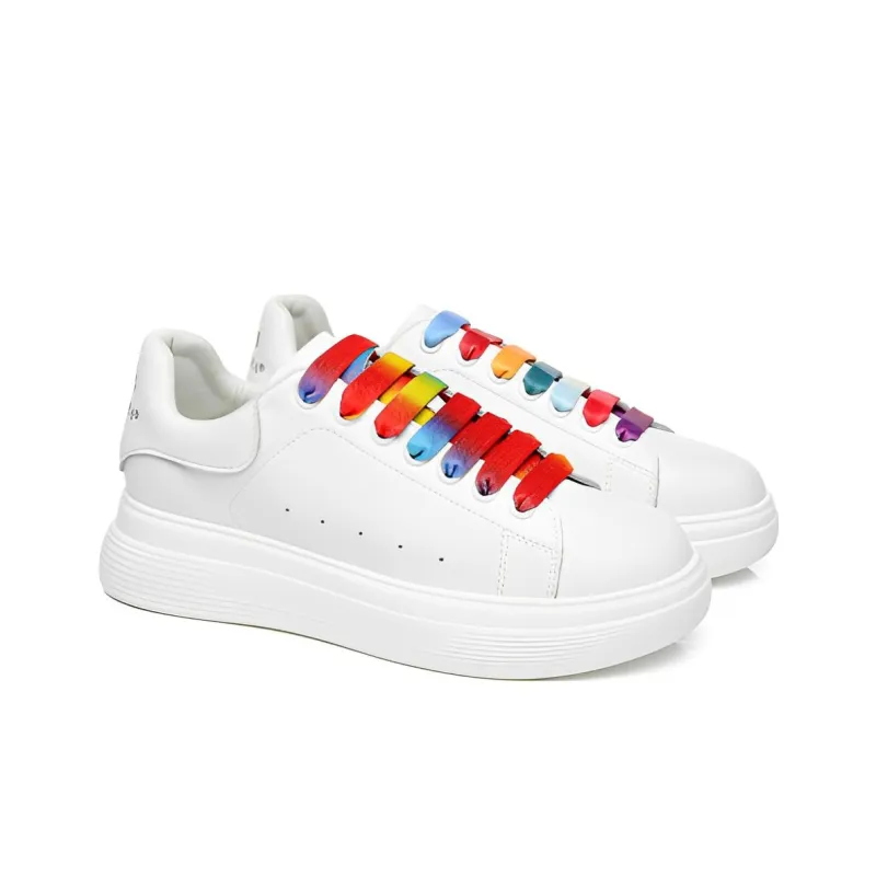 TARRAMARRA Stylish Skateboarding Shoes Women's Rainbow Shoelaces-1