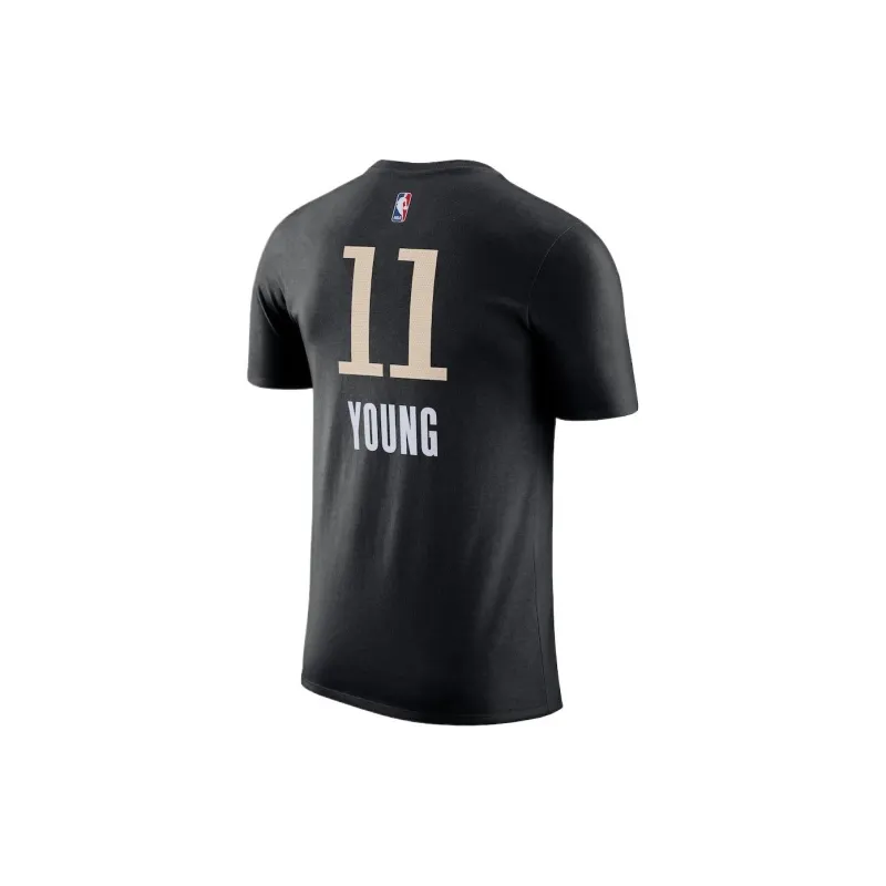NBA Atlanta Hawks Nike City Edition Name & Number Trae Young T-Shirt Men's Black-1