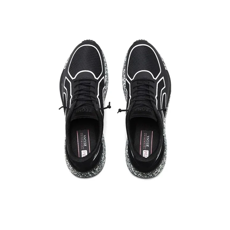 Zegna Net-light Slip-Resistant Low-Top Sports Casual Shoes Men's Black-3