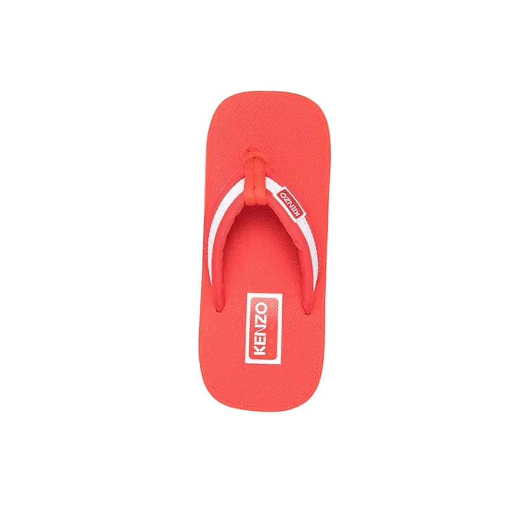 KENZO Logo patch Striped Flip Flops-4