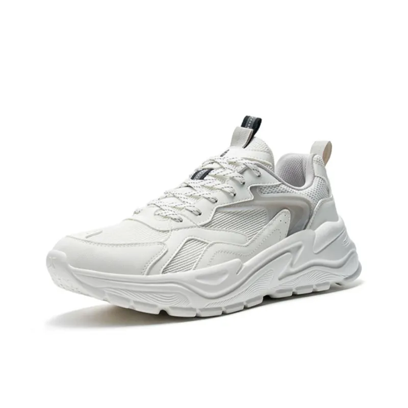 XTEP Leaping Step Slip Resistant, Abrasion Resistant, Lightweight Low Top Sports Casual Shoes Men's White Gray-1