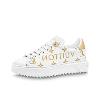 LOUIS VUITTON Time Out Sneakers 'White With Gold Monogram' Women's