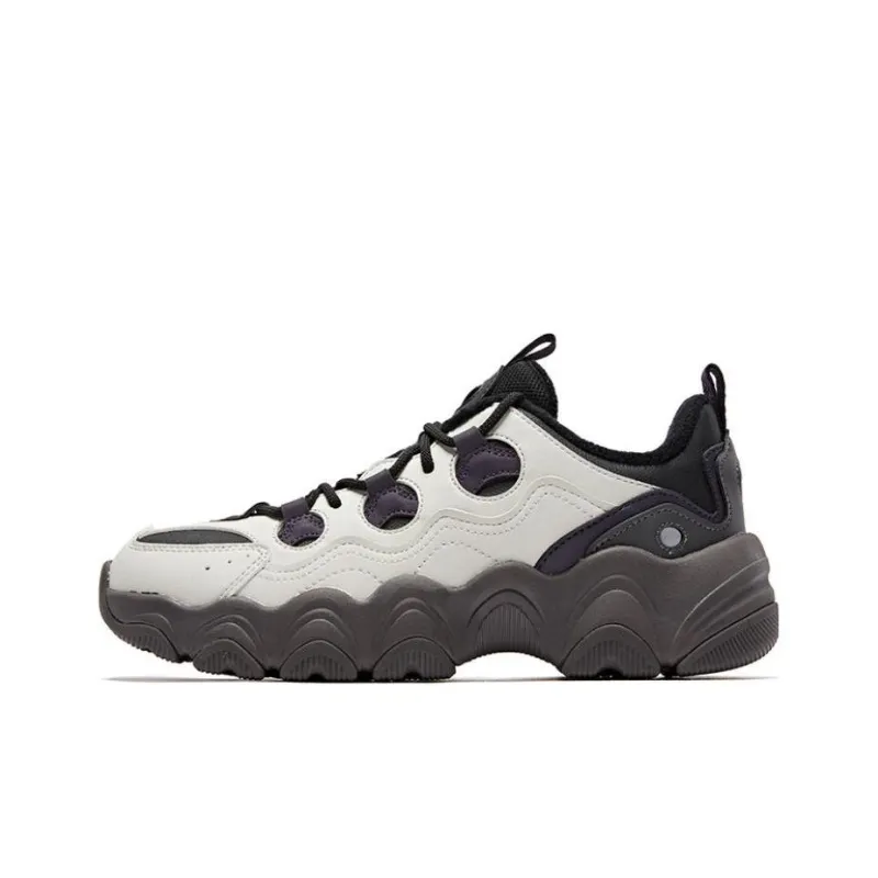 QIAODAN Anti Slip And Wear Resistant Warm Low Top Sports Casual Shoes Women's White Gray Black-0