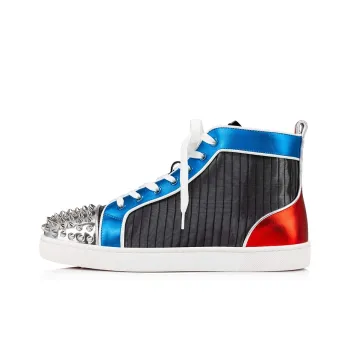 CL Lou Spikes Orlato High Top Stylish Skateboarding Shoes Men's Black Blue