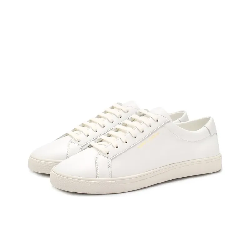 SAINT LAURENT Low Top Stylish Skateboarding Shoes Women's White-1